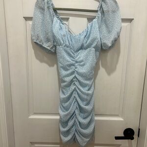 Cotton Candy LA Blue Ruched Corset Back Dress